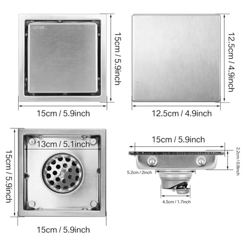 Drain de sol pour douche carrée et baignoire au design épuré - 3