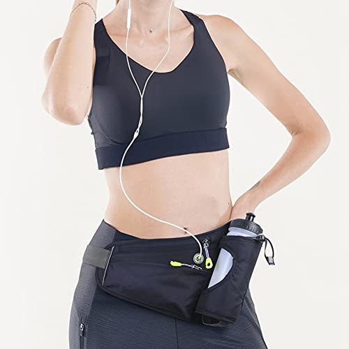 Dojimayisc Sports Hydration Bum Bag with Bottle Holder for Men Women Cycling Hiking Hiking Black black, standard size - Image 2