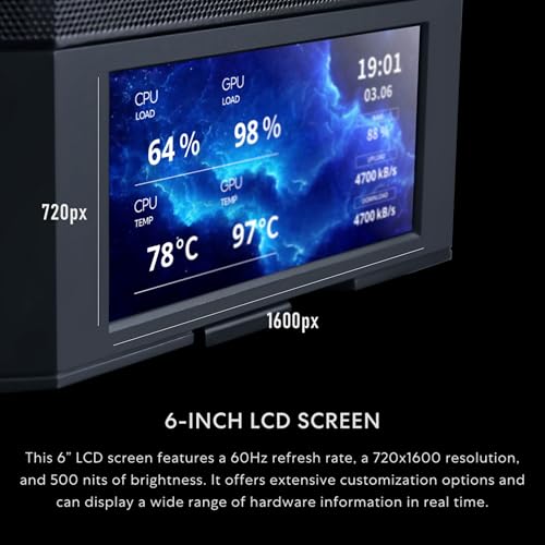 Image of Lian Li LANCOOL 207 Digital ATX Computer Case w /Integrated LCD Screen, Mesh-Centric Panels Mid-Tower PC Case w / 2 x 140x40x30mm PWM Fans, 2 x 140mm Fans Pre-Installed, Side or Rear-Mount PSU