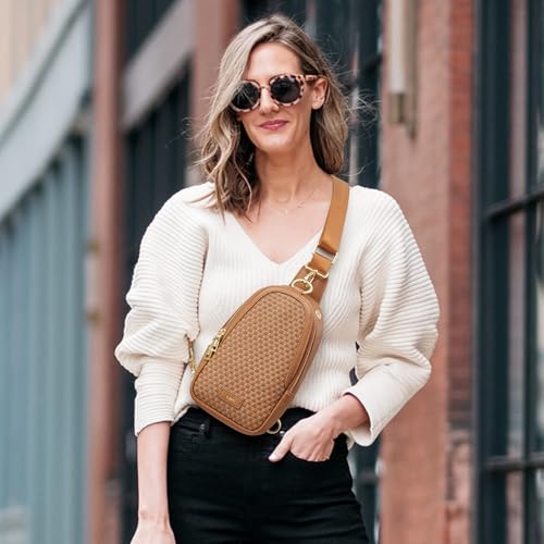 Image of Kattee Sling Crossbody Bag for Women, Leather Fanny Pack Crossbody Sling Bags, RFID Purse Chest Bag Small Daypack for Women