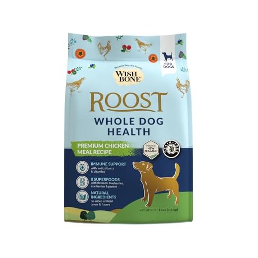 Wishbone Roost New Zealand Chicken Dry Dog Food, Gluten-Free, Grain-Free Formula for Overall Pet Health - 4 lb