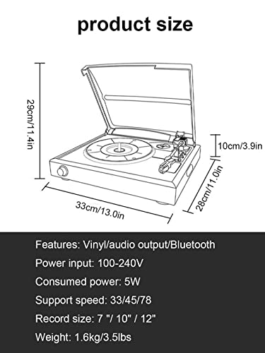 Tourne-Disque Vinyle Bluetooth Vintage Phonographe Tourne-Disque intégré 2 Haut-parleurs stéréo Platines 3 Vitesses avec… - Les Beatles, Paul McCartney, John Lennon, RIngo Starr, George Harrison Tourne-Disque Vinyle Bluetooth Vintage Phonographe Tourne-Disque intégré 2 Haut-parleurs stéréo Platines 3 Vitesses avec… – Image 8
