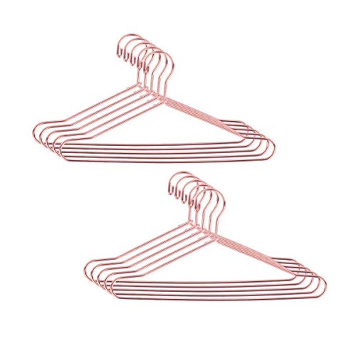 Janou Rose Gold Dollhouse Clothes Hangers Cute Miniature Wire Clothes Stand Doll Toys Pack 10Pcs #TOP10