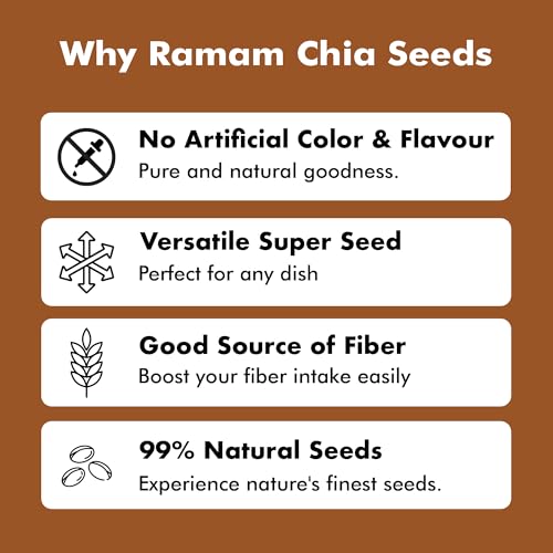 Image of Ramam Chia & Flax Seeds Combo 250g Each | 100% Natural Raw Seeds For Eating | High Dietary Fiber & Protein | Rich in Magnesium, Omega 3| Gluten Free | Manage Cholesterol level |