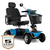 Pride Victory LX Sport Mobility Scooter, 400 Lbs. Weight Capacity, Comfort-Trac Suspension, with 5-Year Extended Warr (True Blue, 18 x 18 High Back Seat with Sliders)