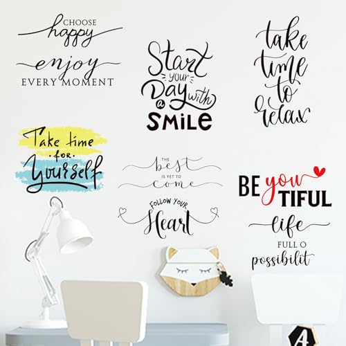 Autocollants muraux vinyle citations positives stickers grand format amovible école - 8