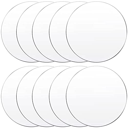 COYOUCO (10Pcs Round Clear Acrylic Sheet, Plastic Disc Clear Round Acrylic Sheet for Picture Frame Painting DIY Crafts,20x10mm