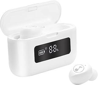 UKCOCO 1Pc Branco Fones De Ouvido Sem Fio Com Cancelamento De Ruído Sem Fio Earpod Fone De Ouvido Sem Fio Fone De Ouvido Sem Fio Esportes Fone De Ouvido Sem Fio À Prova De Água Nota F9