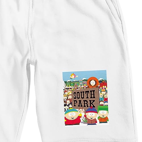 South Park Town Men's White Graphic Lounge Shorts2