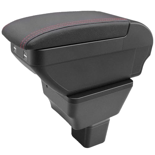 YJYWZH Car Armrest Box for Nissan Versa 2020-2024 Accessories, Red Thread