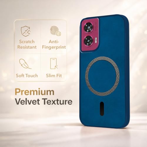 Image of Jkobi Leather Finish Back Cover Case for Motorola Moto Edge 50 Fusion (MagSafe Compatible Wireless Charging | Soft Touch | Camera Bump Protection)