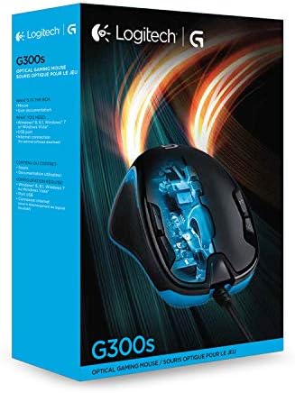 Logitech G300s Wired Gaming Mouse, 2,5K Sensor, 2,500 DPI, RGB, Lightweight, 9 Programmable Controls, On-Board Memory, Compatible with PC/Mac - Black