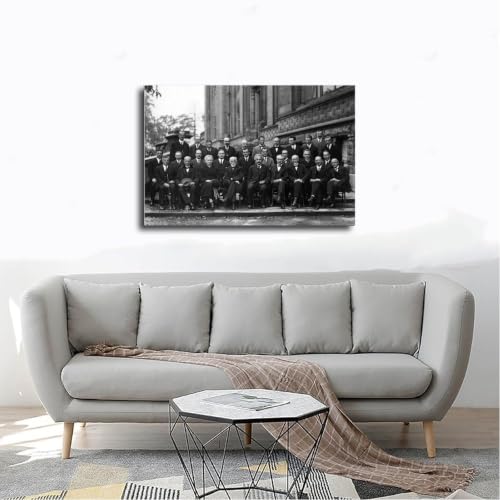Affiche de la conférence Solvay 1927 pour habiller un mur de bureau vide avec style - 4