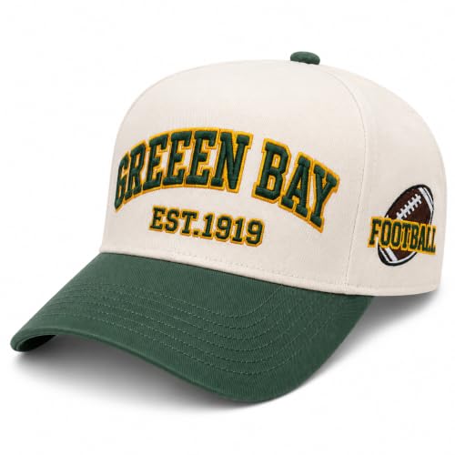 Two Tone City Green Bay Hat, Embroidered Snapback Cap, Football Gifts