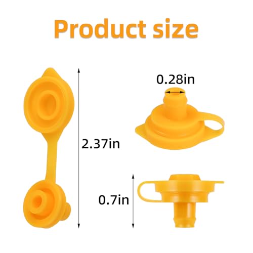 10 Pack Small Universal Can Vent Cap Yellow Fuel Gas Can Jug Vents Gas Can Vent Caps Replacement Vent for Gas Can Compatible with Chilton Briggs Rotopax Gott Anchor Plastic Gas Can Vent Caps (Yellow) - Thumbnail 6