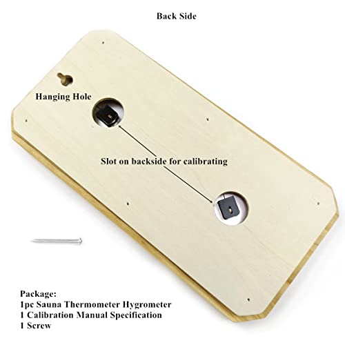Hjjkkh Sauna Thermometer Hygrometer,2 In 1 Indoor Wooden Sauna Fahrenheit Hygrothermograph For Sauna Room Humidity Temperature Measurement,Sauna Accessories (Pine-Vertical) #TOP3