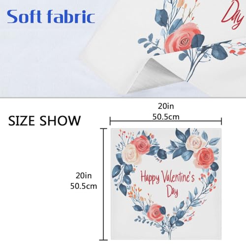 Servilletas de Tela para San Valentín Set x6 20x20 in miniatura 6
