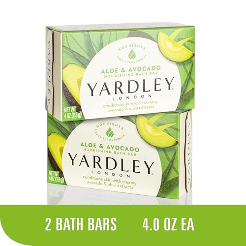 Yardley London Soap Bath Bar Bundle - 10 Bars: English Lavender, Oatmeal and Almond, Aloe and Avocado, Cocoa Butter, Lemon Verbena 4.25 Ounce Bars (Pack of 10 Bars, Two of each)
