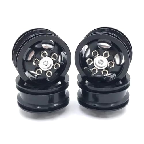 RC�z�C�[�������^�C�� For WPL C14 C24 C34 B14 B24 For JJRC Q61 Q62 4X4 4WD 1/16 ���^���z�C�[�������n�u RC�g���b�N�J�[�A�b�v�O���[�h�A�N�Z�T���[�p�[�c��������яC���p(Black)