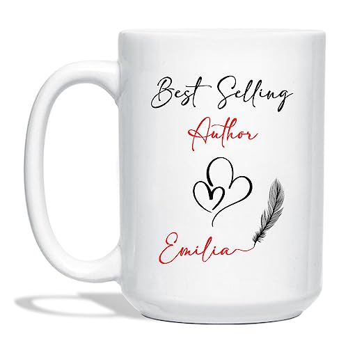 Selling Author Mug, Personalized Writer Author White Coffee Mug Custom Name For Men/Women, Mug Gift...