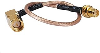 0.5ft Rf Wire Connector SMA Male Right Angle to Rp-SMA Female Nut Straight Assembly Extension Coaxial Cable Rg316 15cm for Wireless Antenna Ships from USA