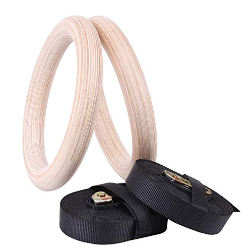 Anillas de gimnasia de madera y ABS para entrenamiento físico miniatura 5