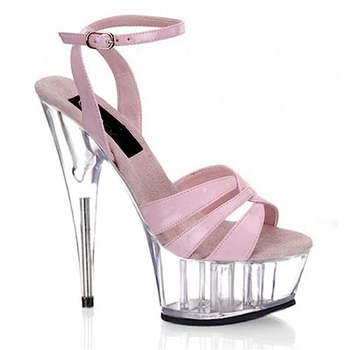 Sandales rose cristal YXWYXWA à talon de 15cm pour rayonner en soirée de gala ou mariage