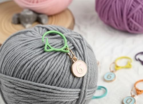 Blingcute Cat Stitch Markers for Crocheting,Mothers Day Gifts for Crochet Knitting Lovers, 20Pcs Pink & Blue Numbered Progress Keepers,Oil Drip Enamel Snag-Free Locking Markers,Gift for Crochet Mom