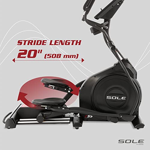 Sole Fitness E55 (2017 Model Blowout Sale) Indoor Elliptical, Home And Gym Exercise Equipment, Smooth And Quiet, Versatile For Any Workout, Bluetooth And Usb Compatible #TOP5