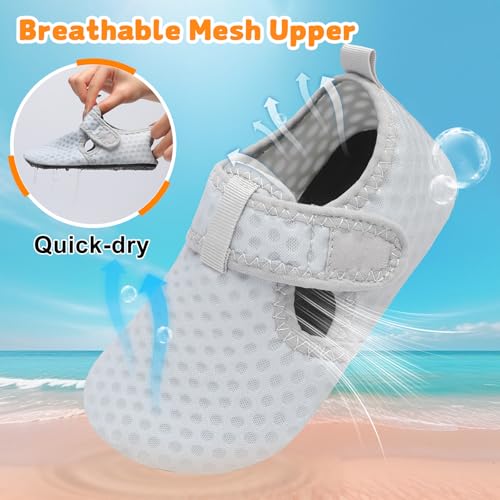Image of LeIsfIt Kids Water Shoes Girls Boys Quick Dry Aqua Socks Breathable Swim Shoes Non-Slip Barefoot Socks for Beach Surf