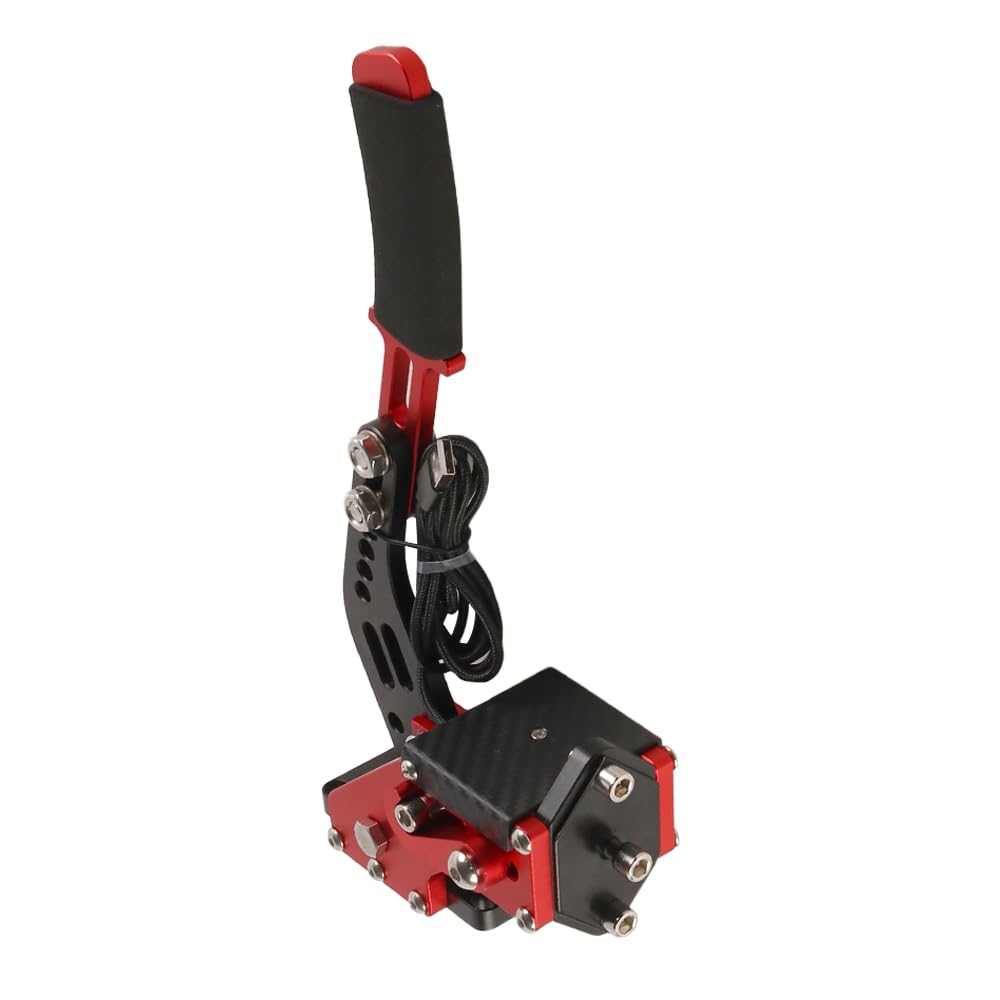 Freno a Mano USB per PC a 64 Bit con Morsetto per Giochi di Corse SIM G27 G25 G29 T500 T300 (Rosso)