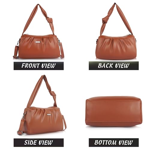 Image of Synthetic Leather Casual Top Handle Handheld Crossbody Travel Side Sling Bag For Women
