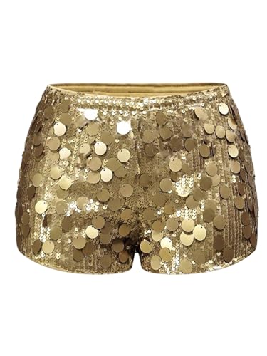 SOLY HUX Women's Sparkly Sequin Micro Shorts Y2k Low...