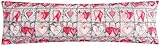 Heubergshop Renforcé Seitenschläferkissen Bezug 40x145cm - Herzen Love Liebe Landhaus - 100% Baumwolle Stillkissenbezug Rot (EW-358/1)