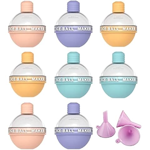 2022 Summer New Creative Light Bulbs Ice Molds with 3PC Funnels, Whiskey Ice Cube Ball Maker Mold, Round Ice Pop Molds for Freezer Whiskey Drinks Cocktails Drinking, Reusable and Easy to Use (8 PCS) Cover
