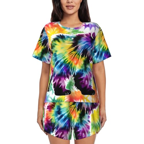 Pyjama deux pièces femme douceur de batik t-shirt col rond et short de nuit relax