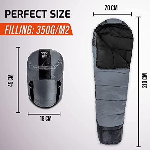 FIT NATION Viking Trek 4 Season Sleeping Bag for Adults/Kids  Ideal Camping Gear for Festivals, DoE Awards, Hiking, and Backpacking. Includes 100% Waterproof Compression Carry Bag. Breathable & Warm