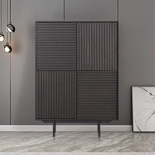 Lyuhome 54.6'' Modern Wood Storage Cabinet Sideboard Buffet Cabinet With Doors, Standing Side Cabinet For Dining Room/Bedroom/Living Room/Entryway (Brown #TOP1