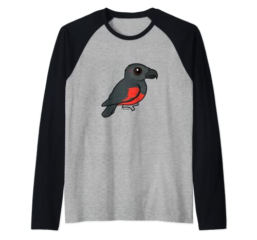 Cute Cartoon Pesquet's Parrot | Birdorable Vulturine Parrot Raglan Baseball Tee