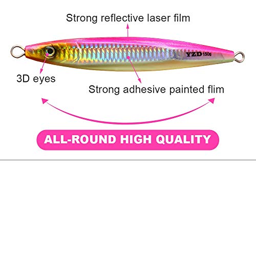Yzd Speed Vertical Butterfly Jig Saltwater Jigging Lures 5 Oz-7Oz Deep Sea Jigs Fishing Lure Artificial Knife Metal Jig Hard Bait Boat Fishing Lure (Orange Laser 1Pcs, 200G(7-1/16Oz))… #TOP1
