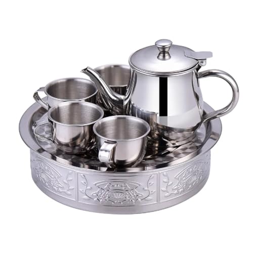 MBETA Portable Mini Stainless Steel Tea Set - Durable, Scald-Resistant, Ideal for Outdoor Use