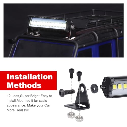 Kit de barra de luz LED para rutas nocturnas de radiocontrol con Axial SCX10 5