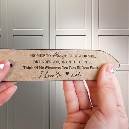 I Promise To Always Be By Your Side, Personalized Engraved Leather Belt for Husband, Custom Hidden Message Leather Belt, Romantic Gift from Wife, Birthday, Anniversary Gift3