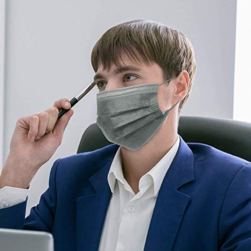 100 Pack Grey Individually Wrapped Disposable Face Mask,3-Layer Masks With Elastic Ear Loops For Children,Breathable And Comfortable Non-Woven Face Mask For Daily Protection #TOP4