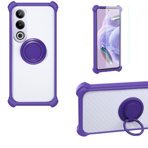 jioeuinly Case Compatible for Oneplus Ace 3v Phone Case Cover PC backplane + Silicone Soft Frame Cover [360 Metal Ring, Magnetic Car Mount] CSKB-ZI