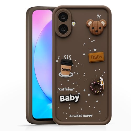 Image of Bintage Ball Bear| Donut| Milk Cake| Baby| Coffee Rubber Case Full Body & Camera Protection Back Cover Compatible for Samsung M07 4G / Galaxy F07 4G - Brown