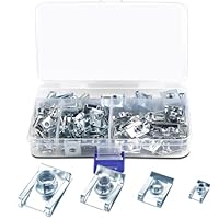 U-Typ Metall Clipmuttern, 90 Stück Metall U-Type Blechmuttern Befestigung Clips, Karosseriemuttern Schnappmuttern Clipmuttern Edelstahl, für Auto (M4 M5 M6 M8)