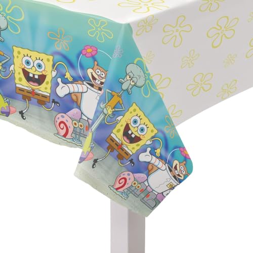 Ultimate Spongebob Plastic Table Cover 54 x 96 - 1 Piece - Perfect for Kids Birthdays & Celebrations Must-Have Decoration