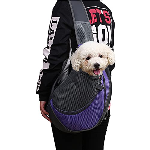 Love Dream Pet Dog Sling Carrier, Breathable Mesh Portable Travel Safe Pet Sling Shoulder Bag Carrier with Adjustable Non-Slip Shoulder Strap for Small Dogs Cats Puppy