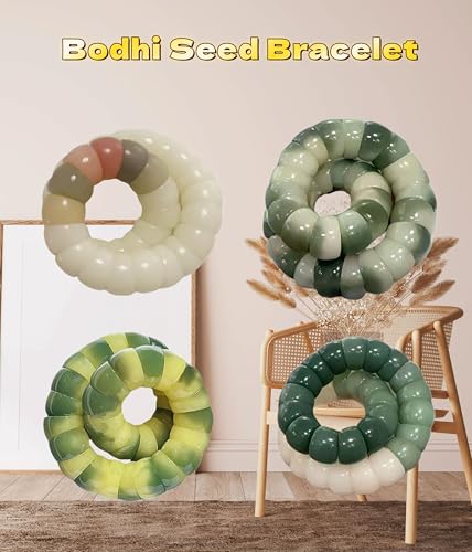 Image of Natural Bodhi Seeds Beads Bracelet, Zen Fidget Stretch Color Gradient Bracelet for Mind-Calming, Meditation Practice Beads Accessory for Women and Men